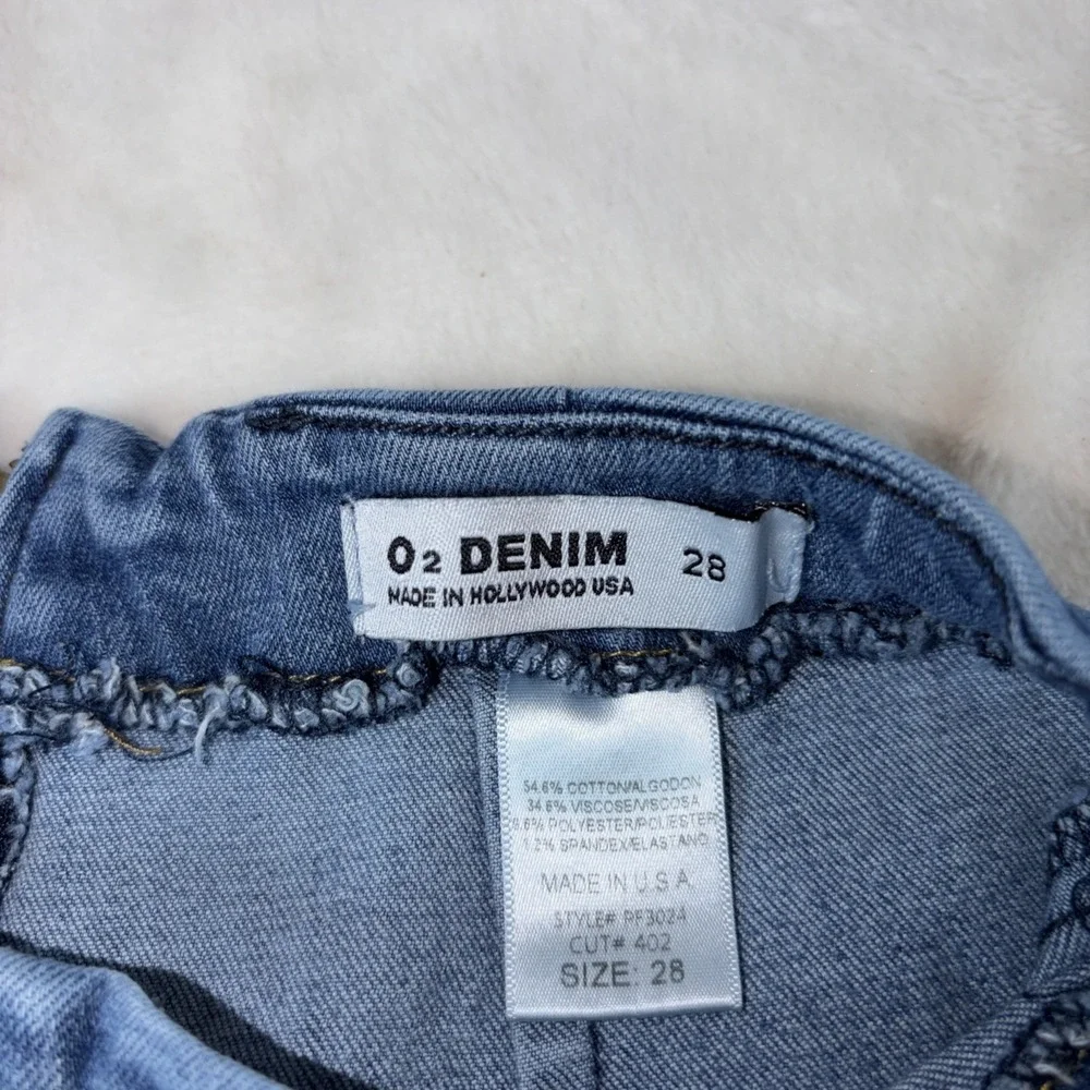 O2 Denim Women's Flare Leg Jeans Size 28x34 Bell Bottom Boho Hippie Festival EUC